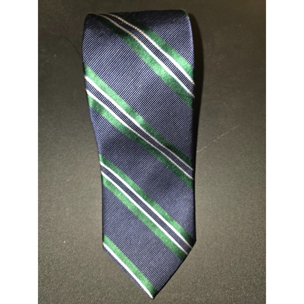 Brooks Brothers Blue Striped Silk/Cotton Necktie Made in USA